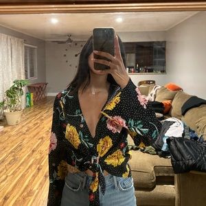 Flower tie top. Top shop